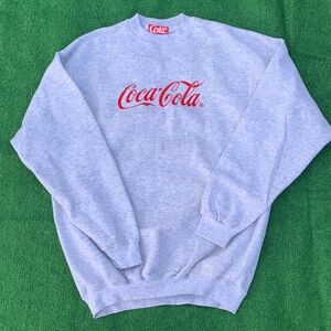 Coca Cola Red Logo Gray Crewneck Sweater